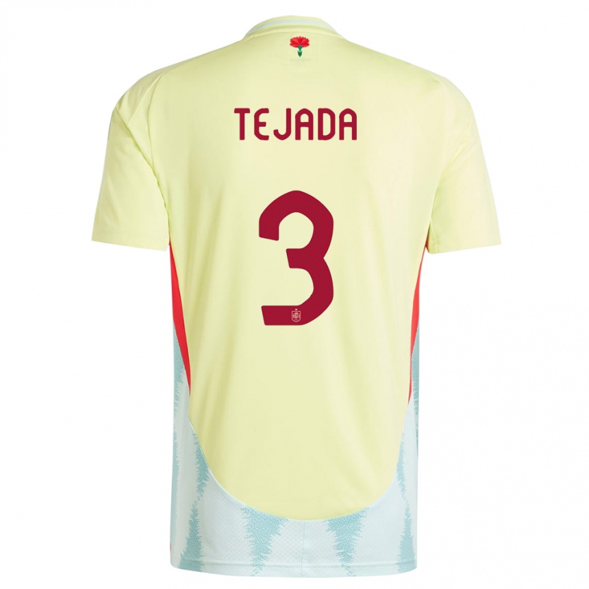 Niño Fútbol Camiseta España Ana Tejada #3 Amarillo 2ª Equipación 24-26