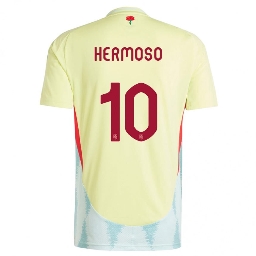 Niño Fútbol Camiseta España Jennifer Hermoso #10 Amarillo 2ª Equipación 24-26