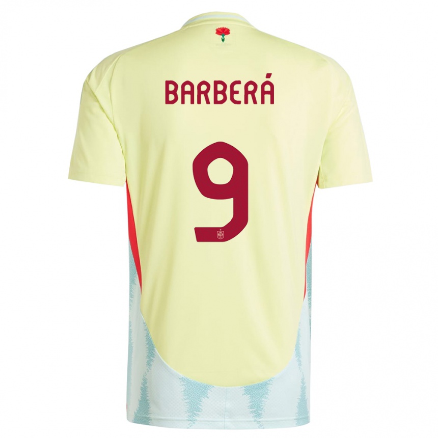 Niño Fútbol Camiseta España Victor Barbera #9 Amarillo 2ª Equipación 24-26