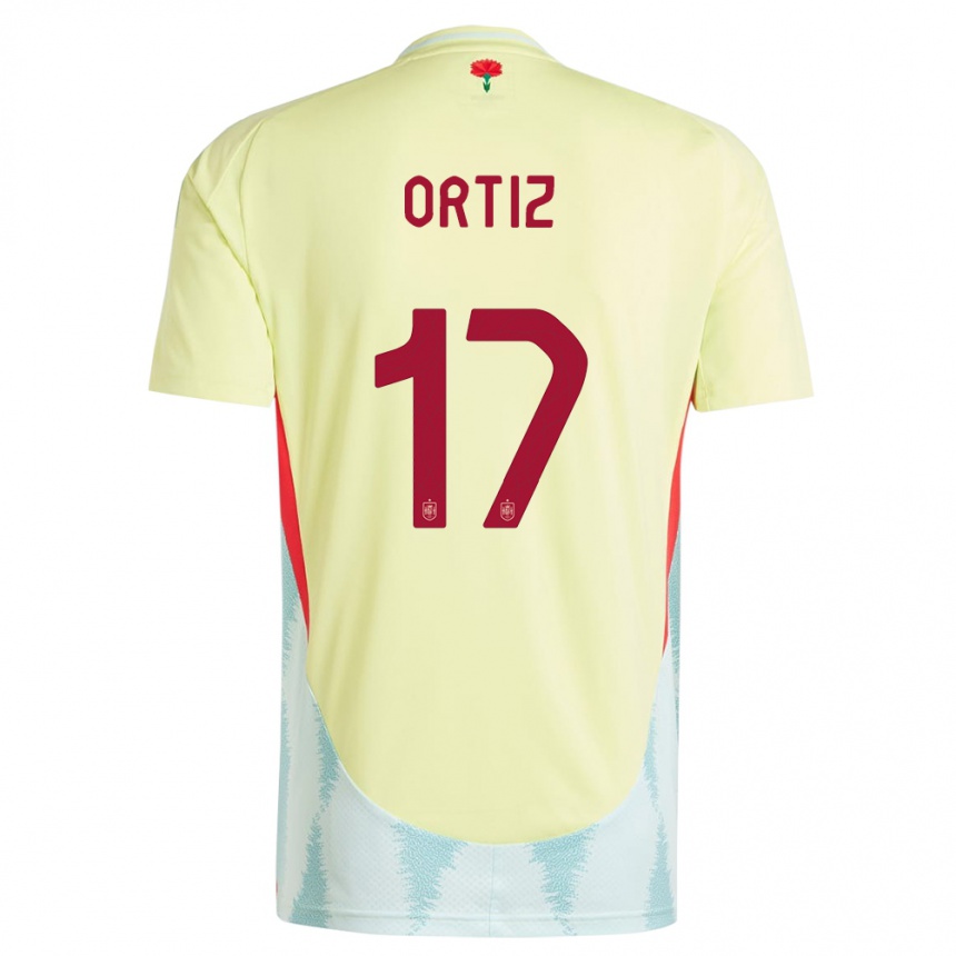 Niño Fútbol Camiseta España Angel Ortiz #17 Amarillo 2ª Equipación 24-26