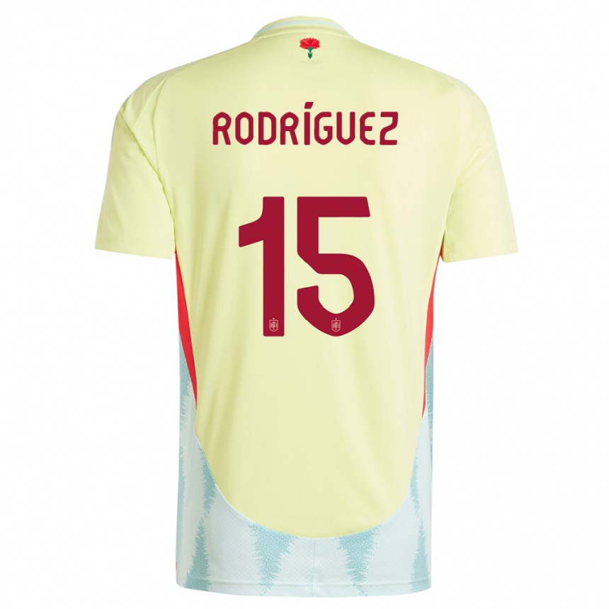 Niño Fútbol Camiseta España Dani Rodriguez #15 Amarillo 2ª Equipación 24-26