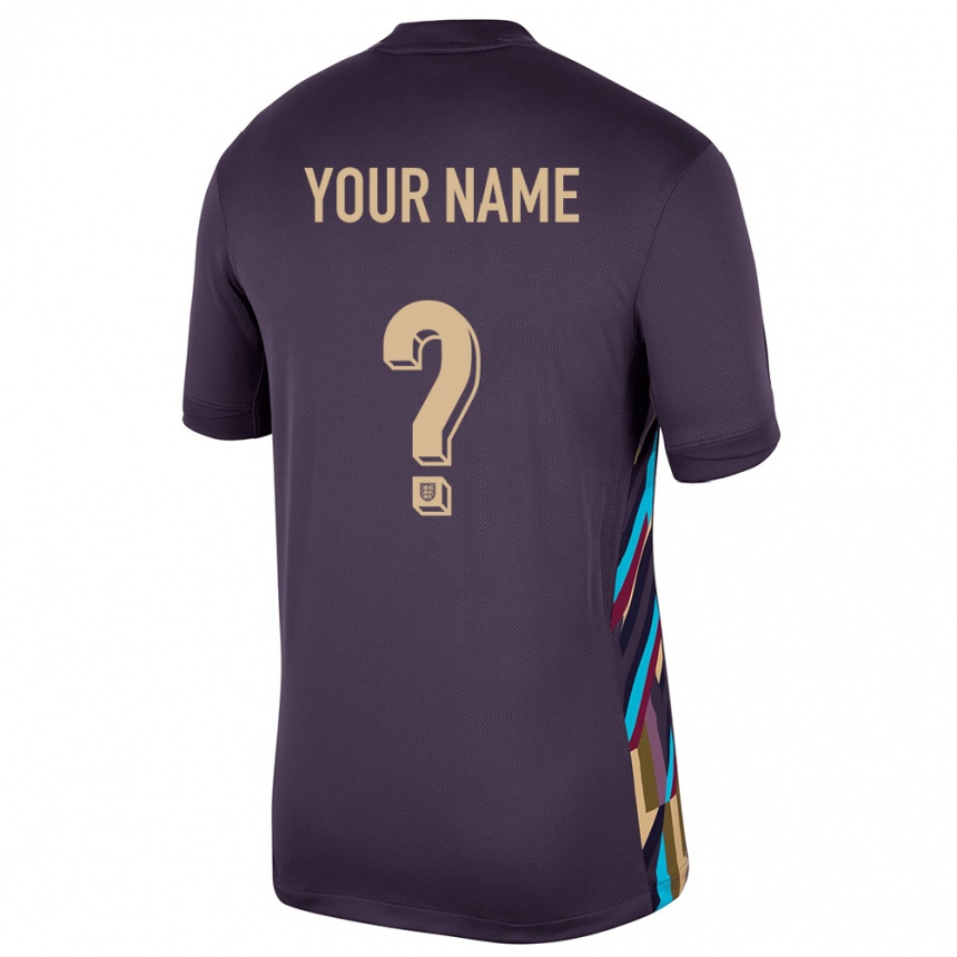Niño Fútbol Camiseta Inglaterra Su Nombre #0 Pasa Oscura 2ª Equipación 24-26