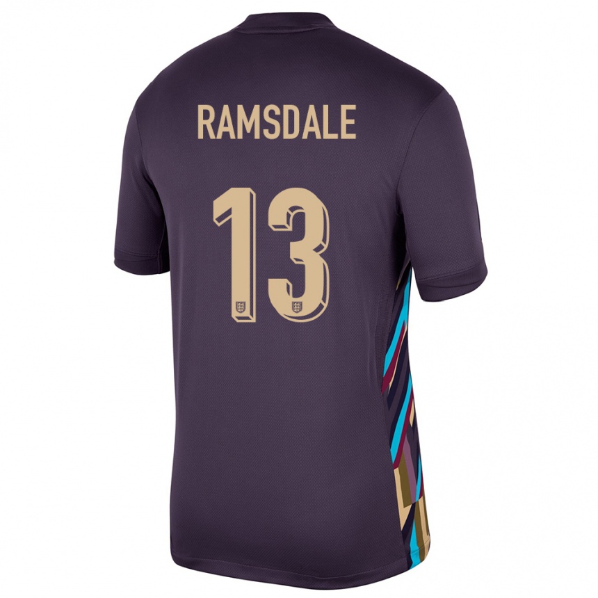 Niño Fútbol Camiseta Inglaterra Aaron Ramsdale #13 Pasa Oscura 2ª Equipación 24-26