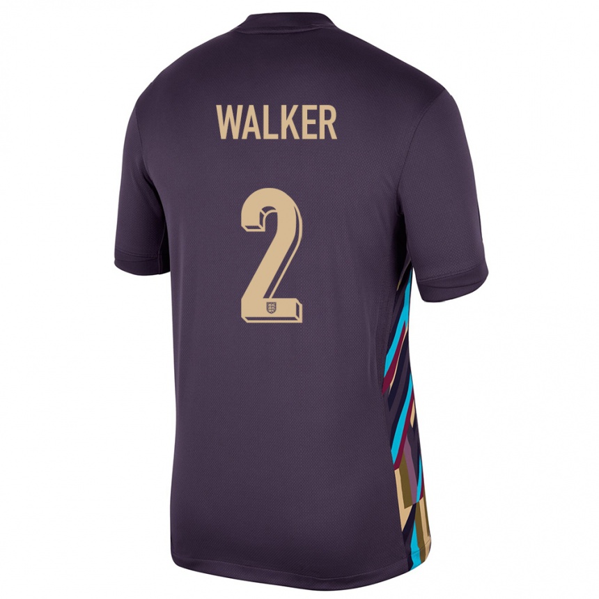 Niño Fútbol Camiseta Inglaterra Kyle Walker #2 Pasa Oscura 2ª Equipación 24-26