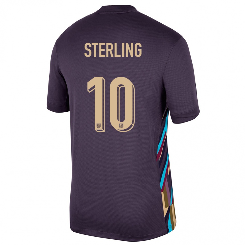 Niño Fútbol Camiseta Inglaterra Raheem Sterling #10 Pasa Oscura 2ª Equipación 24-26