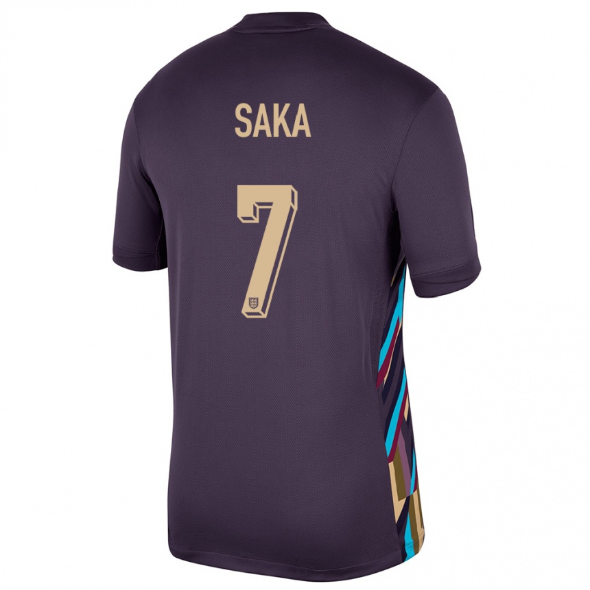 Niño Fútbol Camiseta Inglaterra Bukayo Saka #7 Pasa Oscura 2ª Equipación 24-26