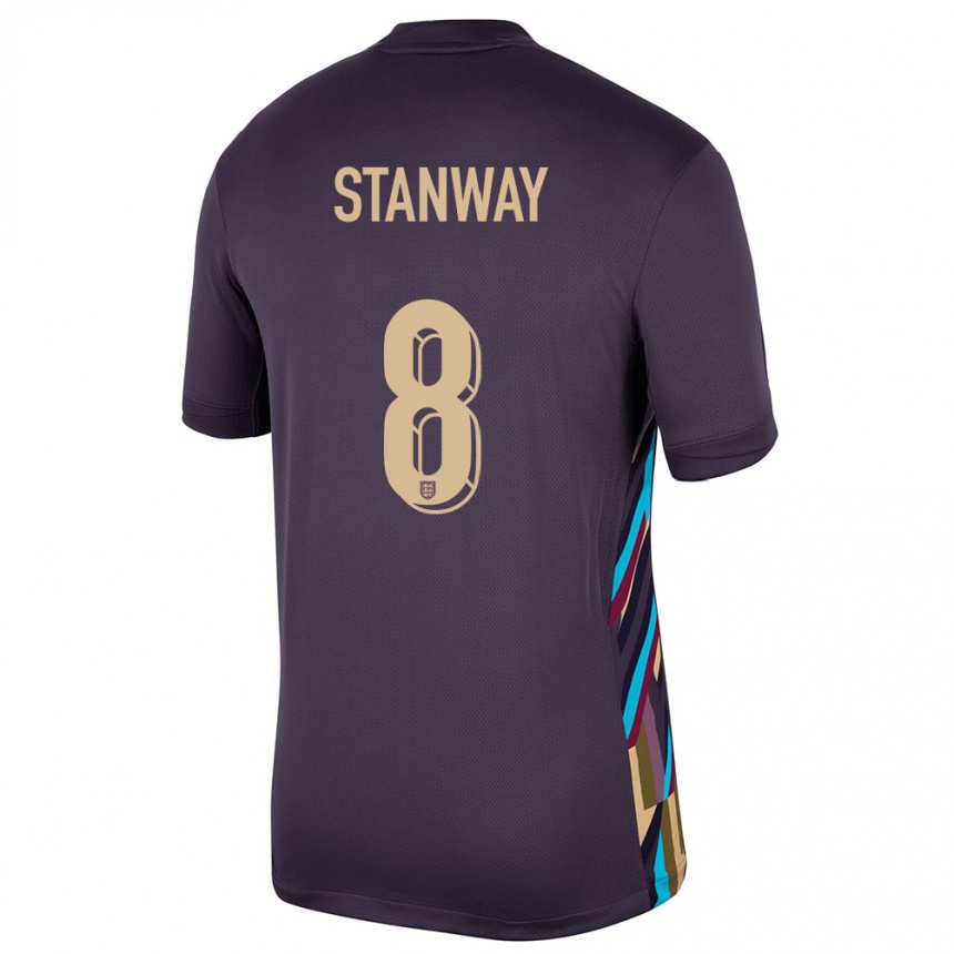 Niño Fútbol Camiseta Inglaterra Georgia Stanway #8 Pasa Oscura 2ª Equipación 24-26