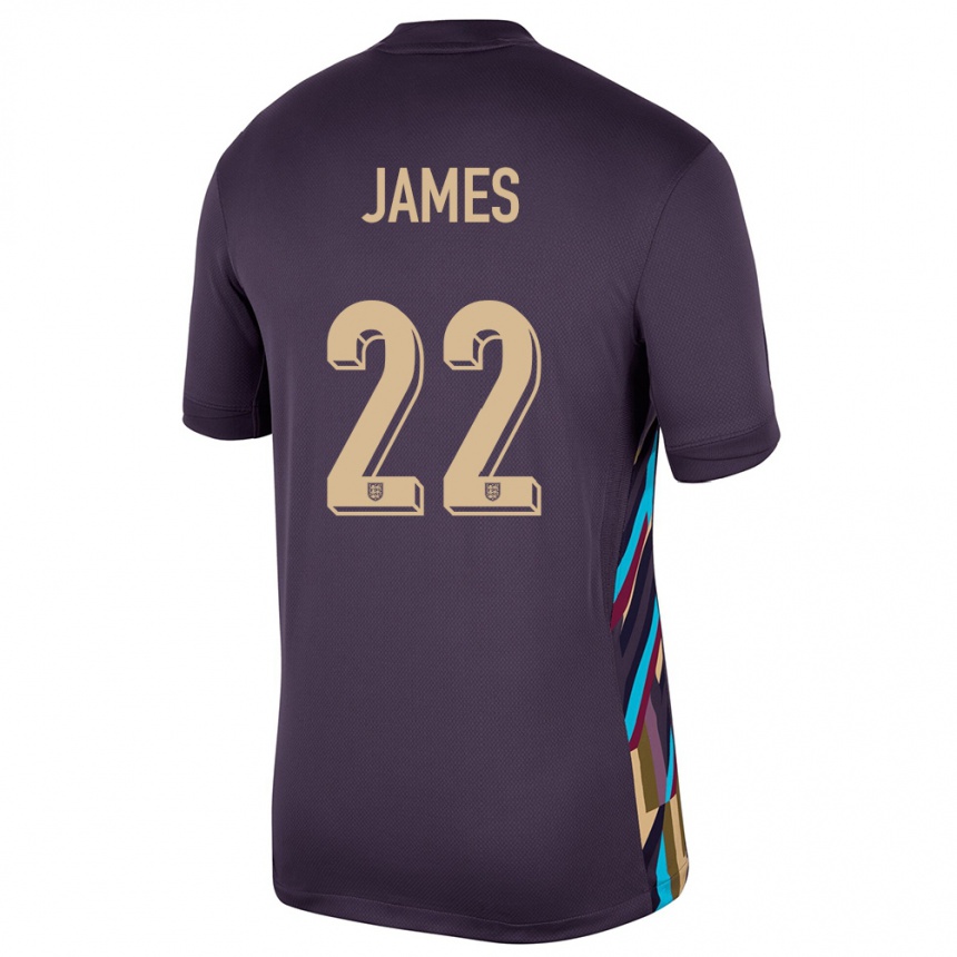 Niño Fútbol Camiseta Inglaterra Lauren James #22 Pasa Oscura 2ª Equipación 24-26