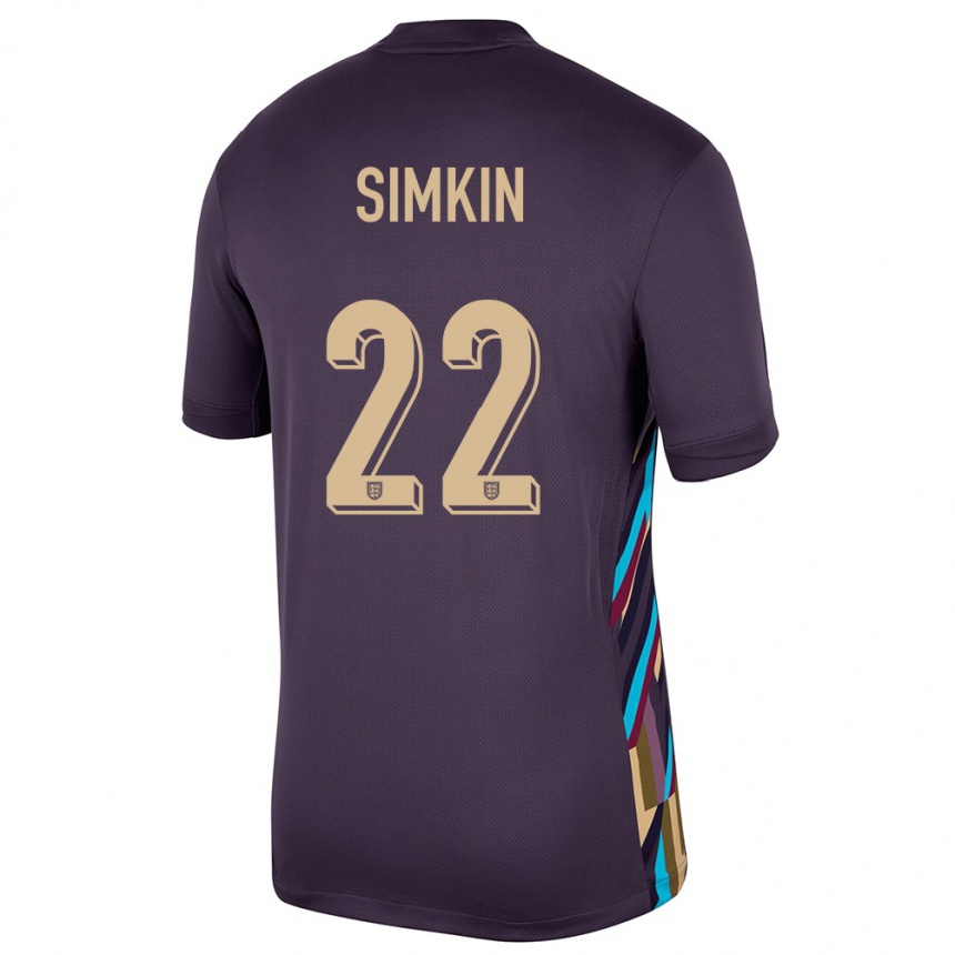 Niño Fútbol Camiseta Inglaterra Tommy Simkin #22 Pasa Oscura 2ª Equipación 24-26