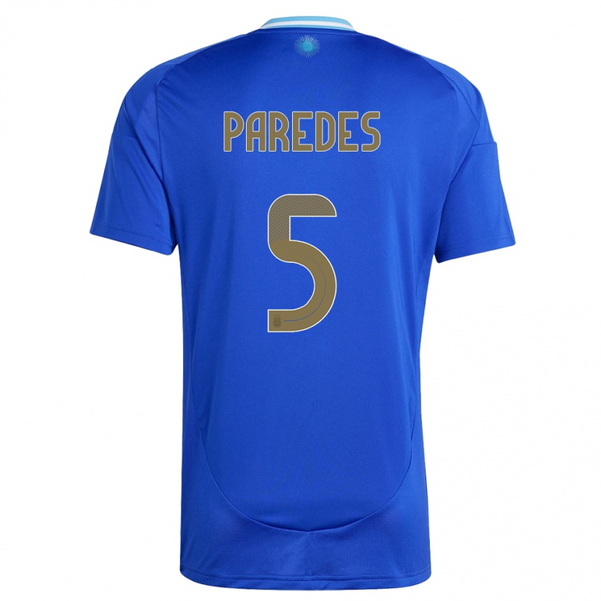 Niño Fútbol Camiseta Argentina Leandro Paredes #5 Azul 2ª Equipación 24-26