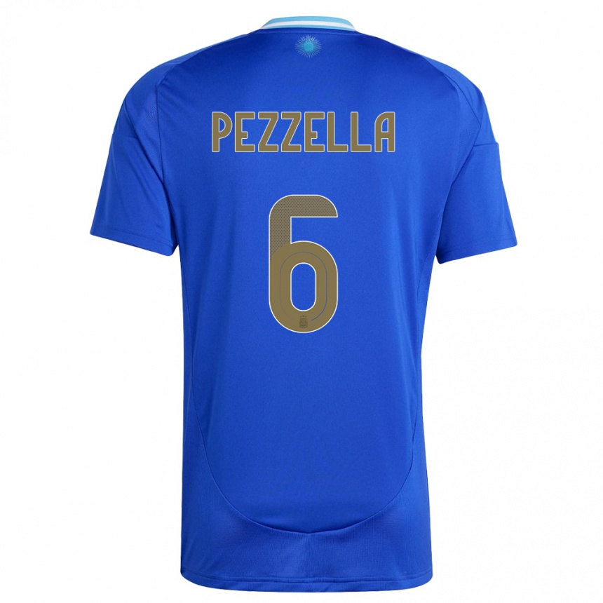 Niño Fútbol Camiseta Argentina German Pezzella #6 Azul 2ª Equipación 24-26