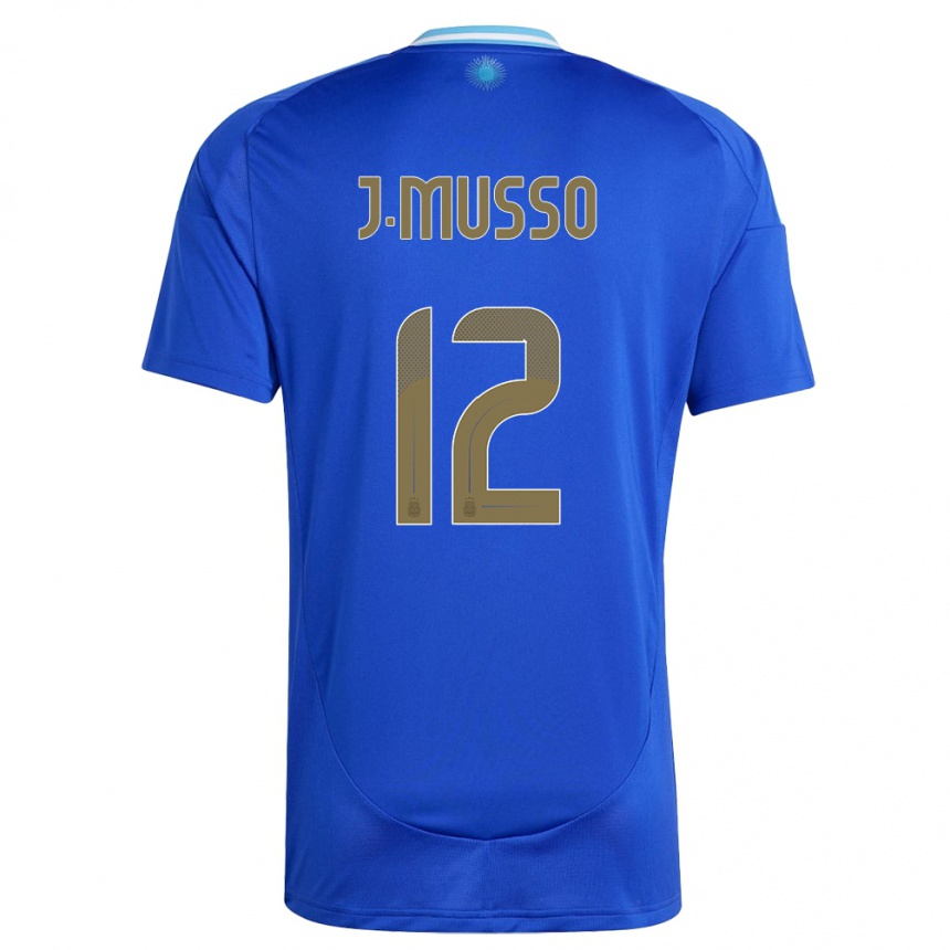 Niño Fútbol Camiseta Argentina Juan Musso #12 Azul 2ª Equipación 24-26