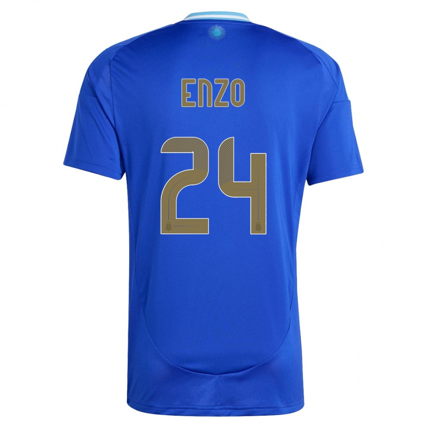 Niño Fútbol Camiseta Argentina Enzo Fernandez #24 Azul 2ª Equipación 24-26