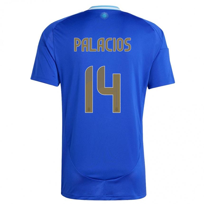 Niño Fútbol Camiseta Argentina Exequiel Palacios #14 Azul 2ª Equipación 24-26