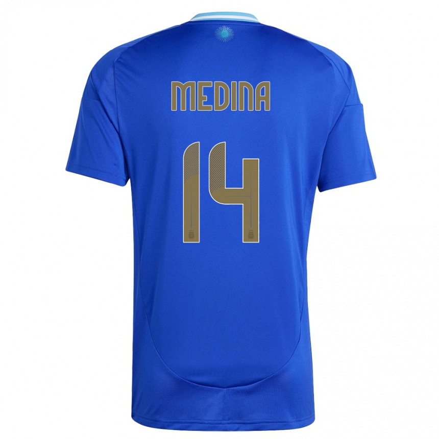 Niño Fútbol Camiseta Argentina Facundo Medina #14 Azul 2ª Equipación 24-26