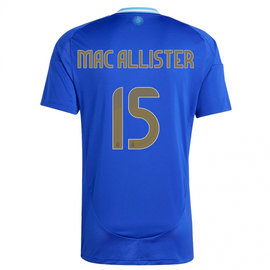 Niño Fútbol Camiseta Argentina Alexis Mac Allister #15 Azul 2ª Equipación 24-26