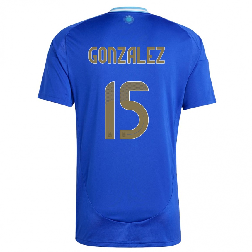 Niño Fútbol Camiseta Argentina Nicolas Gonzalez #15 Azul 2ª Equipación 24-26