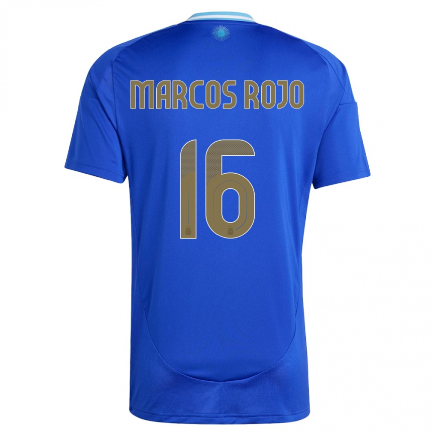 Niño Fútbol Camiseta Argentina Marcos Rojo #16 Azul 2ª Equipación 24-26