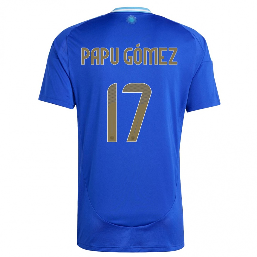 Niño Fútbol Camiseta Argentina Papu Gomez #17 Azul 2ª Equipación 24-26