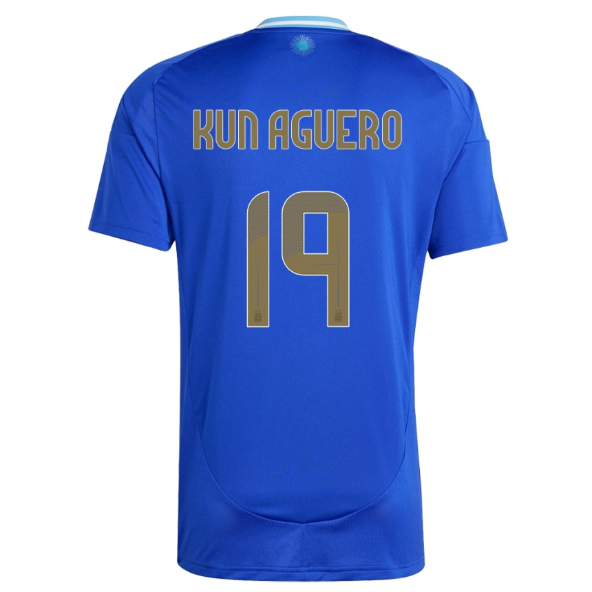 Niño Fútbol Camiseta Argentina Sergio Aguero #19 Azul 2ª Equipación 24-26