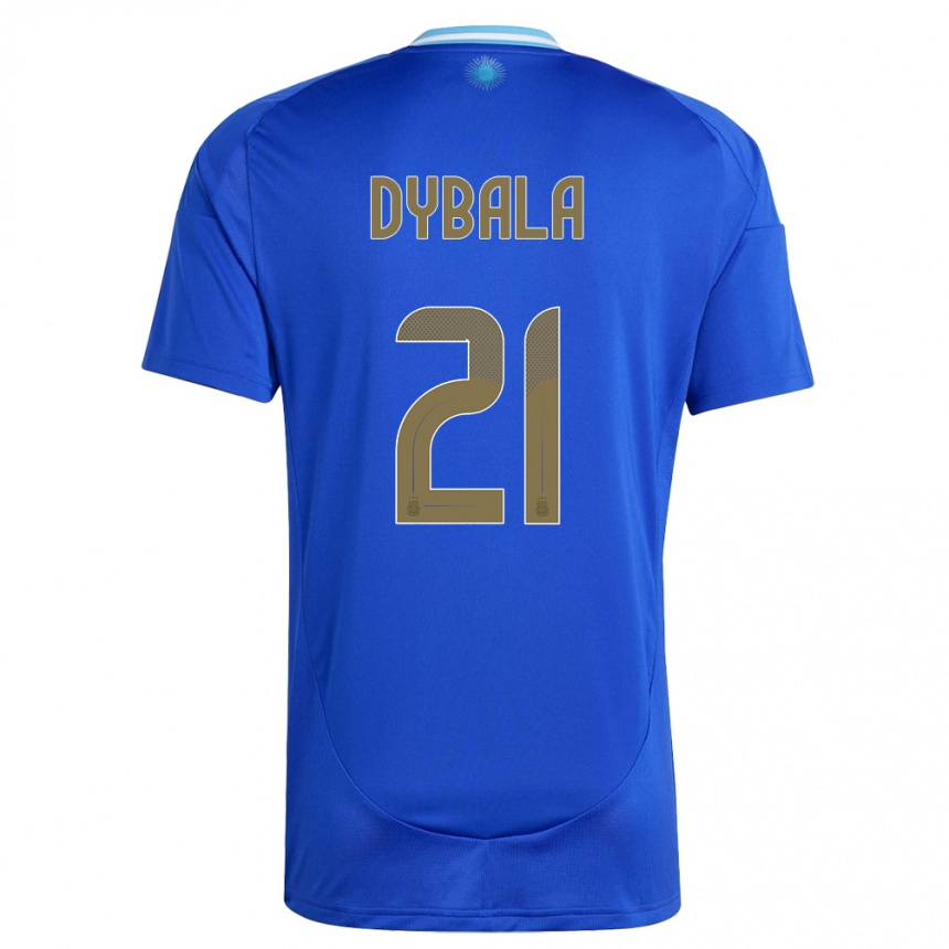 Niño Fútbol Camiseta Argentina Paulo Dybala #21 Azul 2ª Equipación 24-26