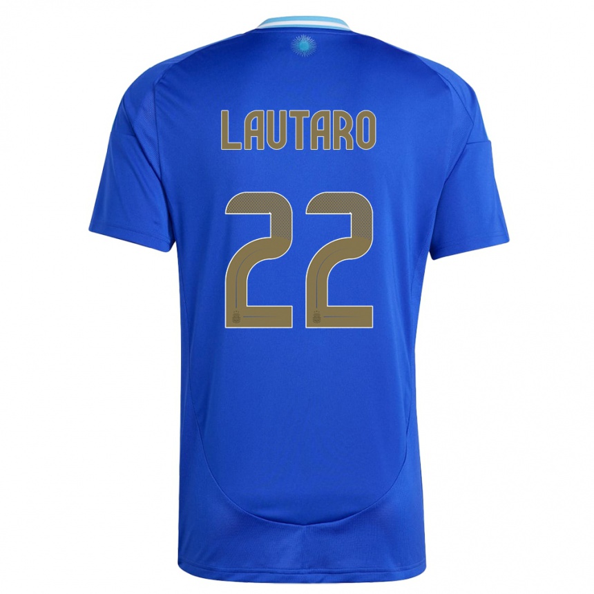 Niño Fútbol Camiseta Argentina Lautaro Martinez #22 Azul 2ª Equipación 24-26