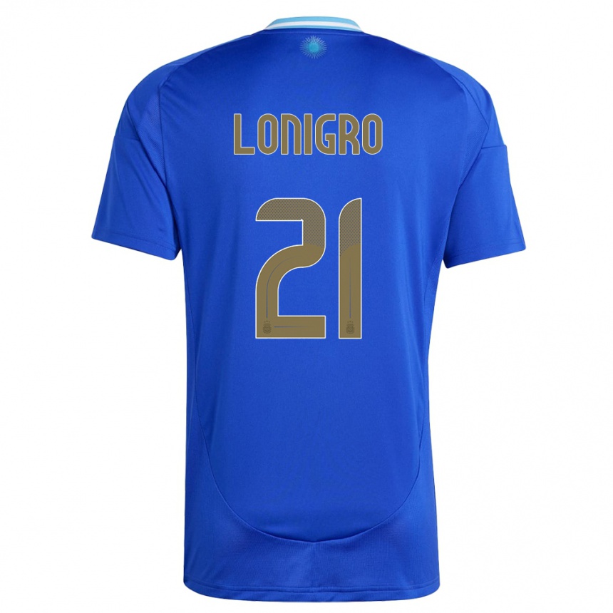 Niño Fútbol Camiseta Argentina Erica Lonigro #21 Azul 2ª Equipación 24-26