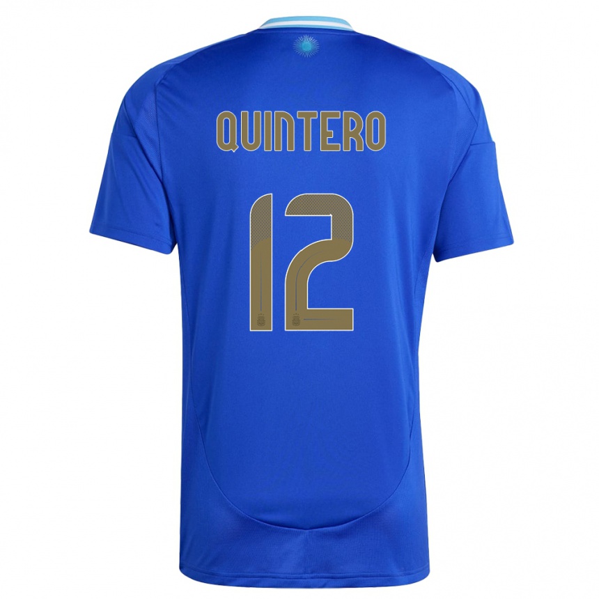 Niño Fútbol Camiseta Argentina Valentino Quintero #12 Azul 2ª Equipación 24-26