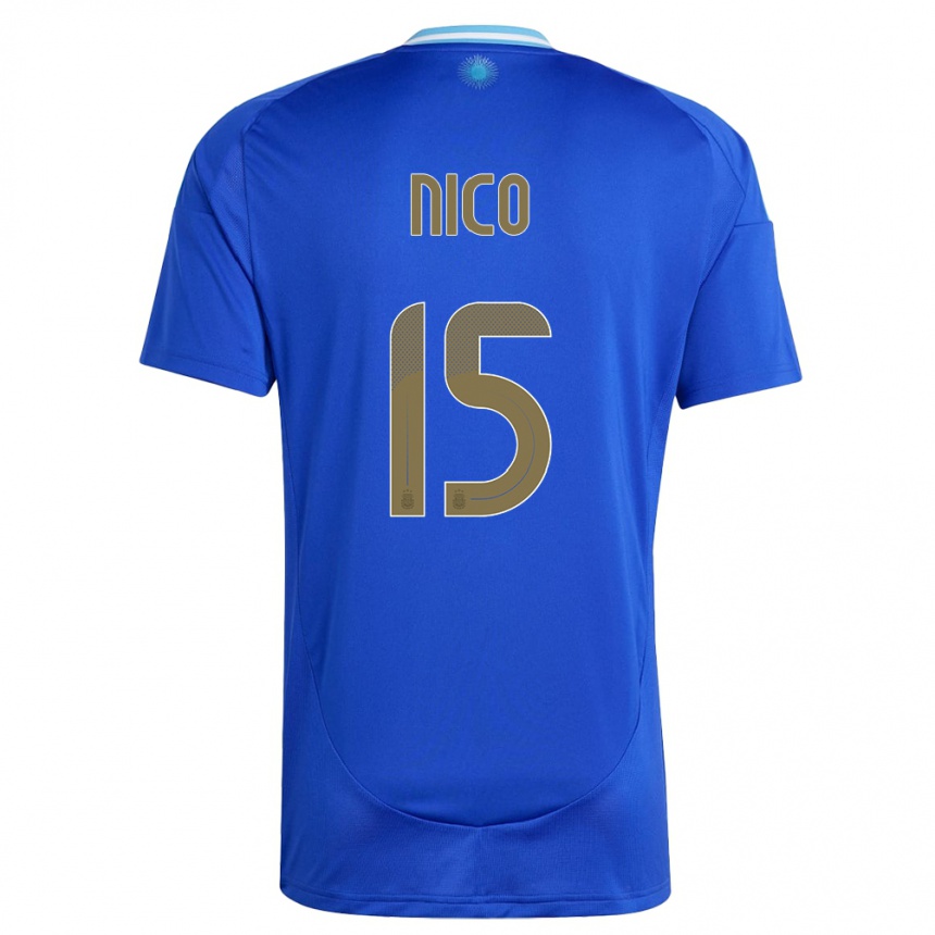 Niño Fútbol Camiseta Argentina Nico #15 Azul 2ª Equipación 24-26