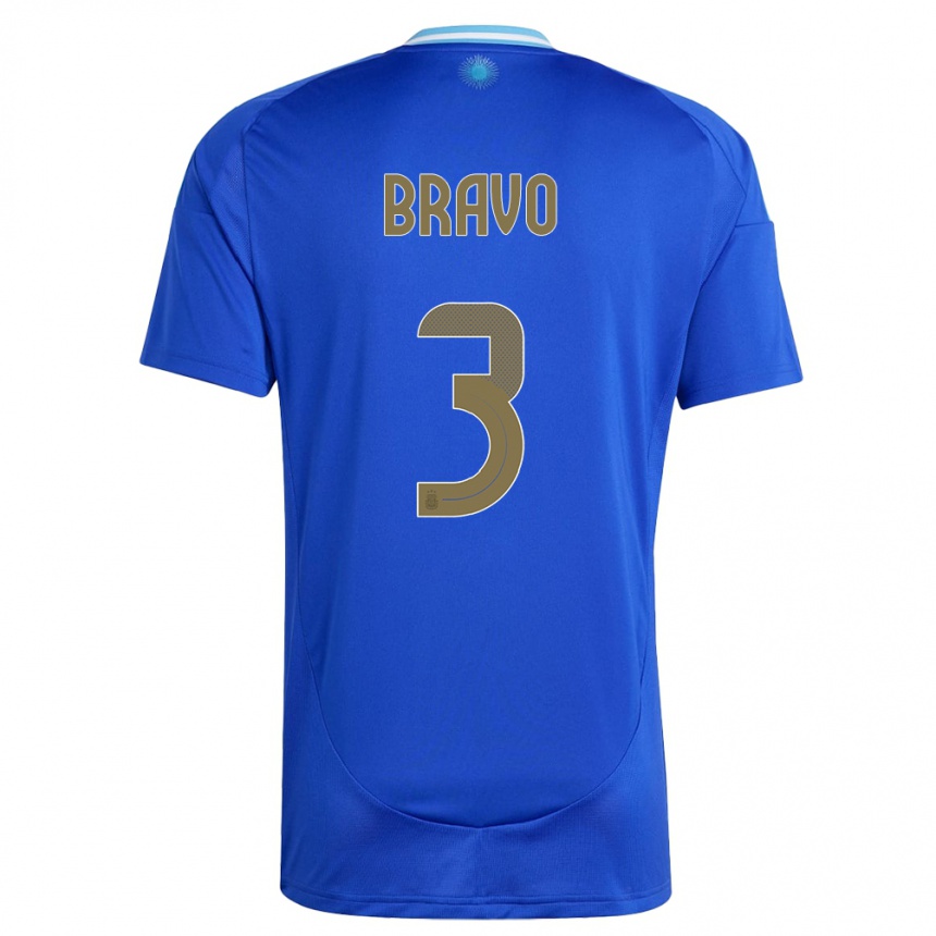 Niño Fútbol Camiseta Argentina Claudio Bravo #3 Azul 2ª Equipación 24-26