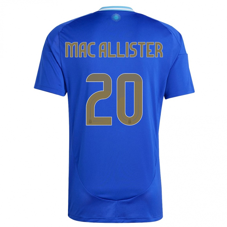 Niño Fútbol Camiseta Argentina Alexis Mac Allister #20 Azul 2ª Equipación 24-26