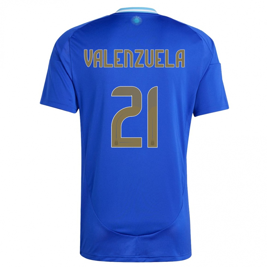 Niño Fútbol Camiseta Argentina Fernando Valenzuela #21 Azul 2ª Equipación 24-26