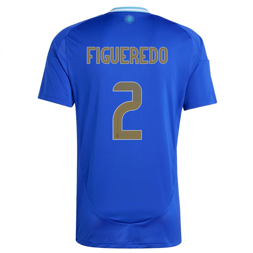 Niño Fútbol Camiseta Argentina Leandro Figueredo #2 Azul 2ª Equipación 24-26