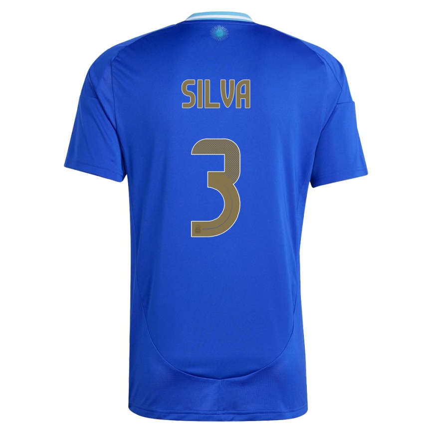 Niño Fútbol Camiseta Argentina Tomas Silva #3 Azul 2ª Equipación 24-26