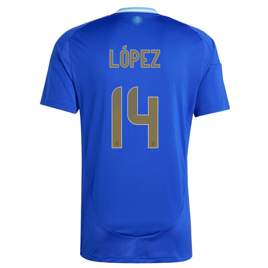 Niño Fútbol Camiseta Argentina Lautaro Lopez #14 Azul 2ª Equipación 24-26