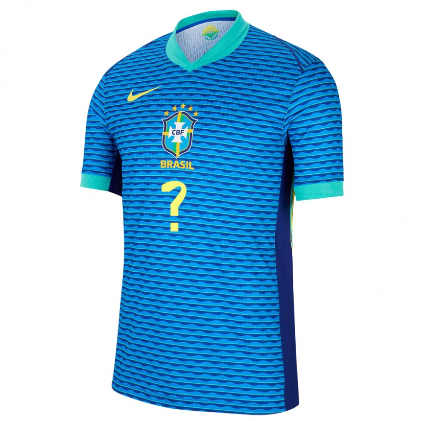 Niño Fútbol Camiseta Brasil Su Nombre #0 Azul 2ª Equipación 24-26