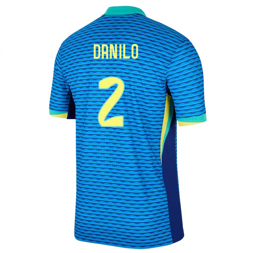 Niño Fútbol Camiseta Brasil Danilo #2 Azul 2ª Equipación 24-26