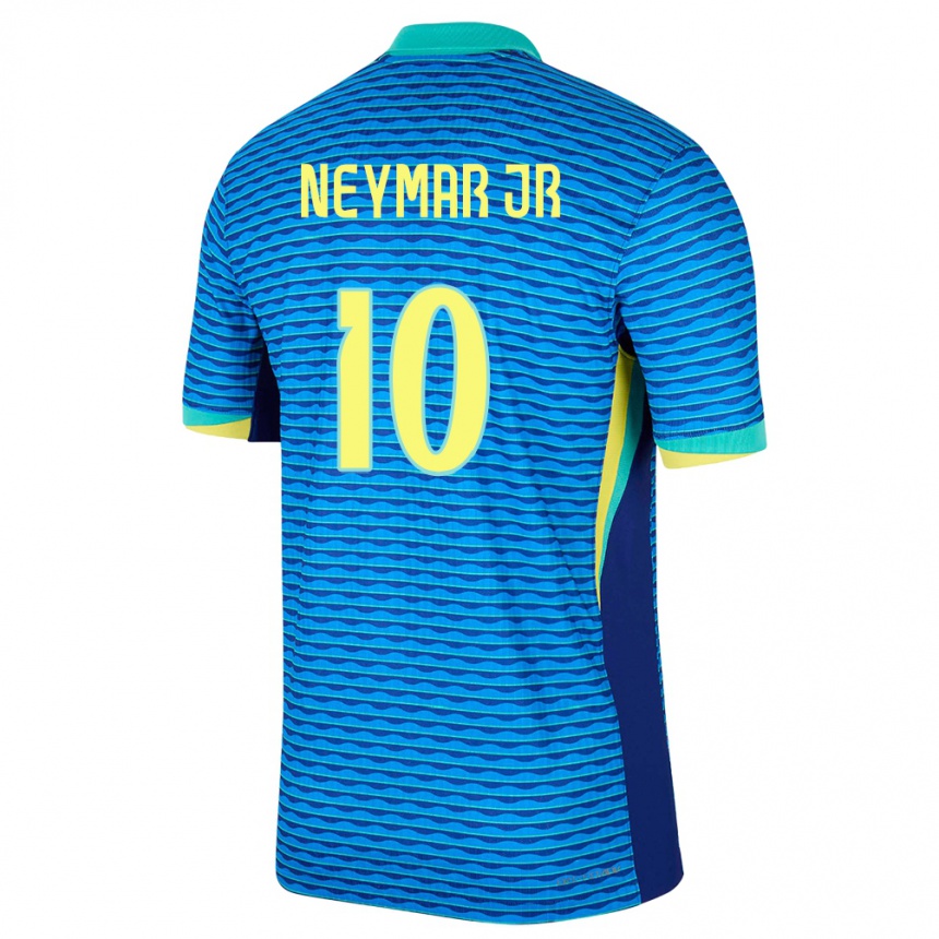 Niño Fútbol Camiseta Brasil Neymar #10 Azul 2ª Equipación 24-26