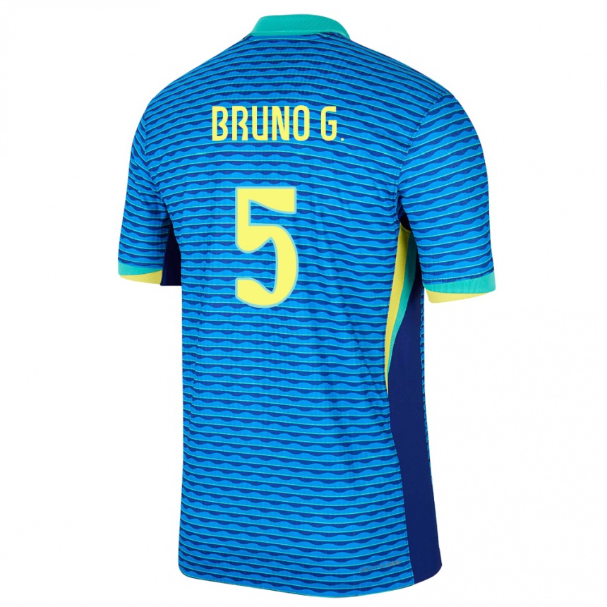 Niño Fútbol Camiseta Brasil Bruno Guimaraes #5 Azul 2ª Equipación 24-26