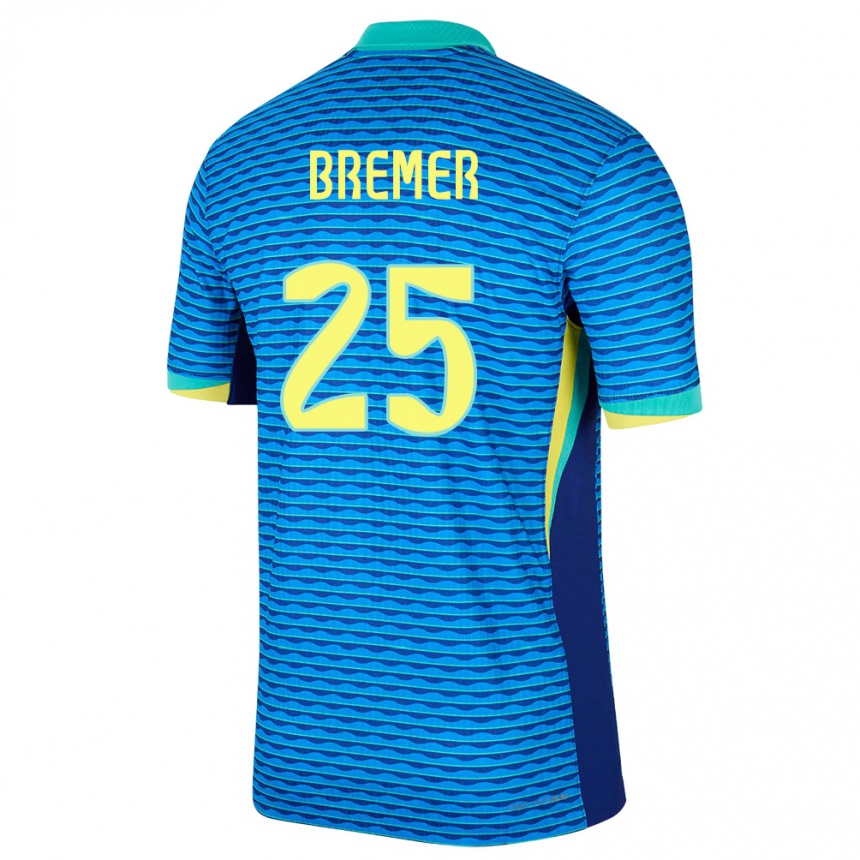 Niño Fútbol Camiseta Brasil Bremer #25 Azul 2ª Equipación 24-26