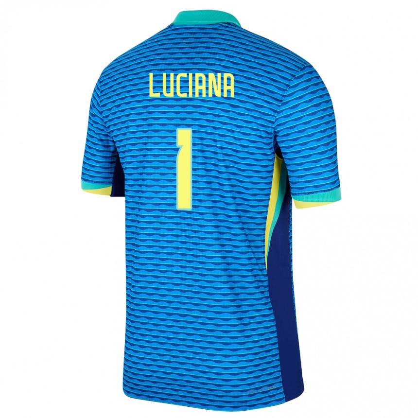 Niño Fútbol Camiseta Brasil Luciana #1 Azul 2ª Equipación 24-26