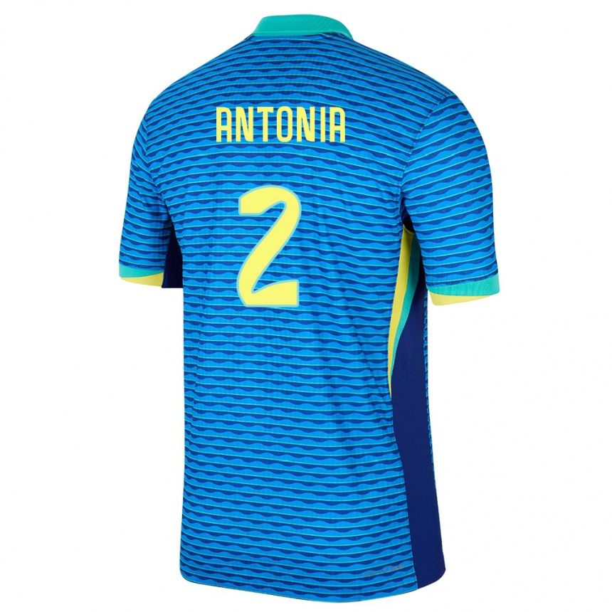 Niño Fútbol Camiseta Brasil Antonia #2 Azul 2ª Equipación 24-26