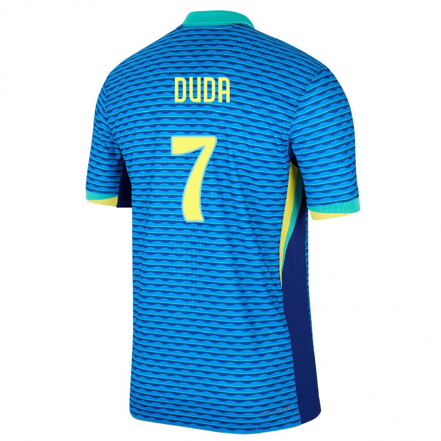 Niño Fútbol Camiseta Brasil Duda Francelino #7 Azul 2ª Equipación 24-26