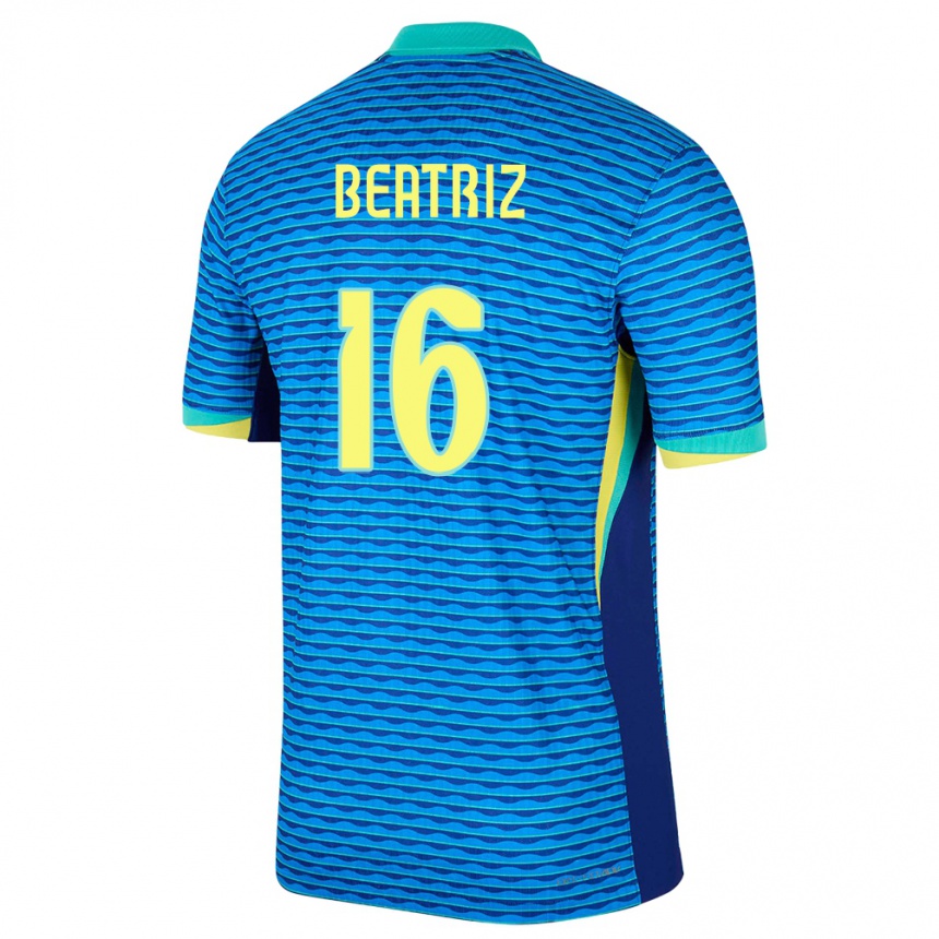 Niño Fútbol Camiseta Brasil Beatriz #16 Azul 2ª Equipación 24-26