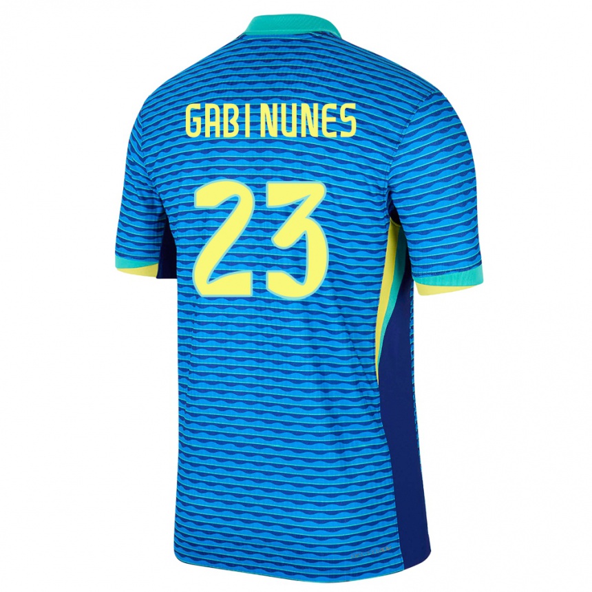 Niño Fútbol Camiseta Brasil Gabi Nunes #23 Azul 2ª Equipación 24-26