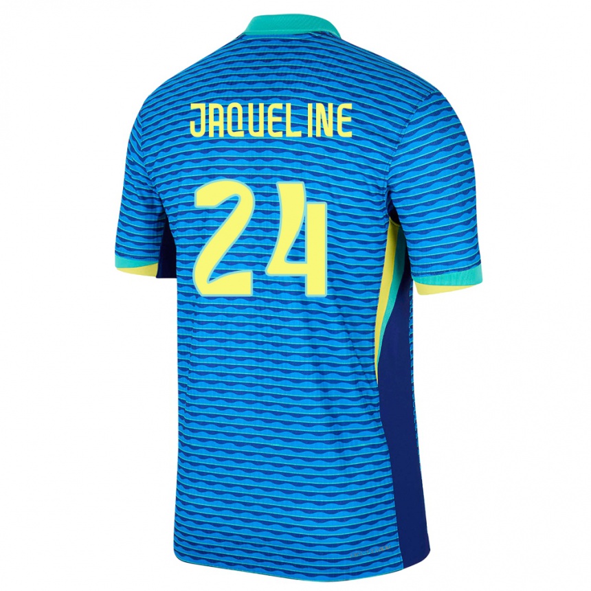 Niño Fútbol Camiseta Brasil Jaqueline #24 Azul 2ª Equipación 24-26