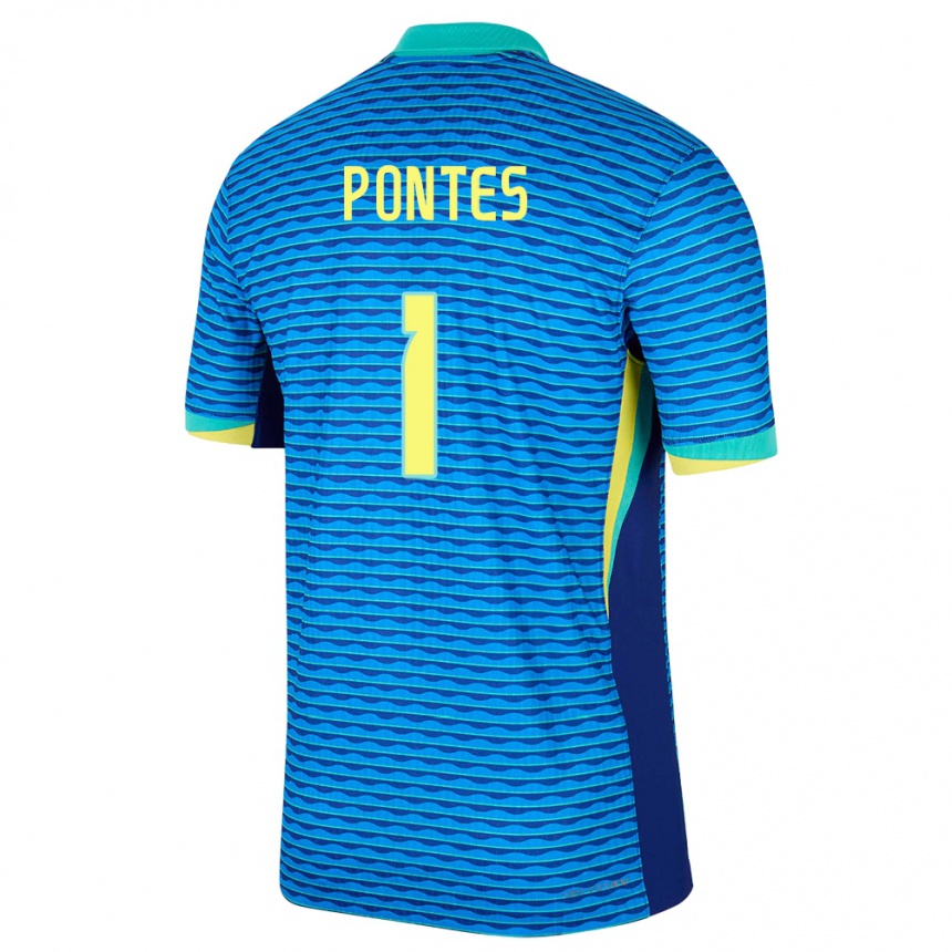 Niño Fútbol Camiseta Brasil Mycael Pontes #1 Azul 2ª Equipación 24-26