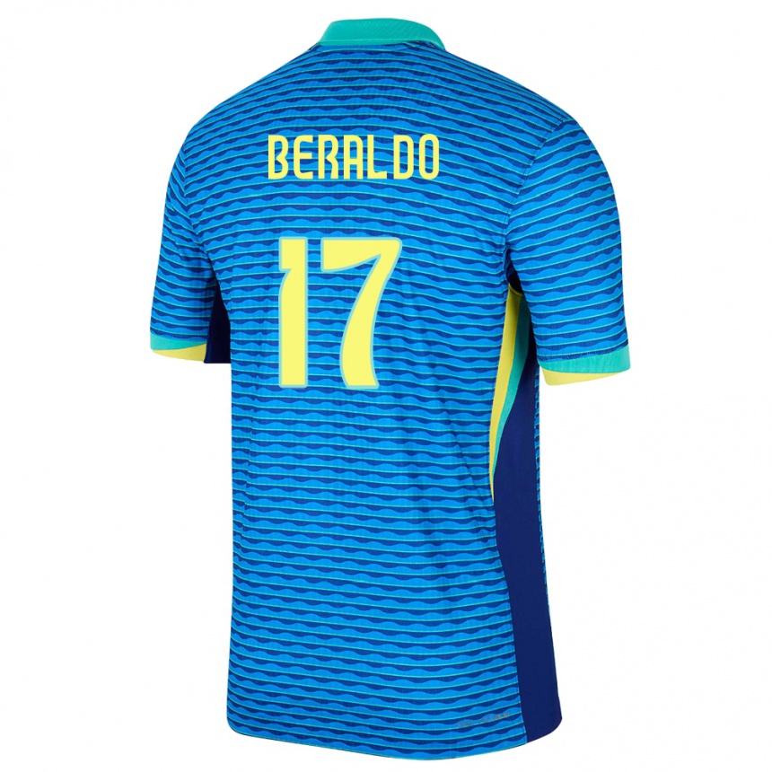 Niño Fútbol Camiseta Brasil Lucas Beraldo #17 Azul 2ª Equipación 24-26