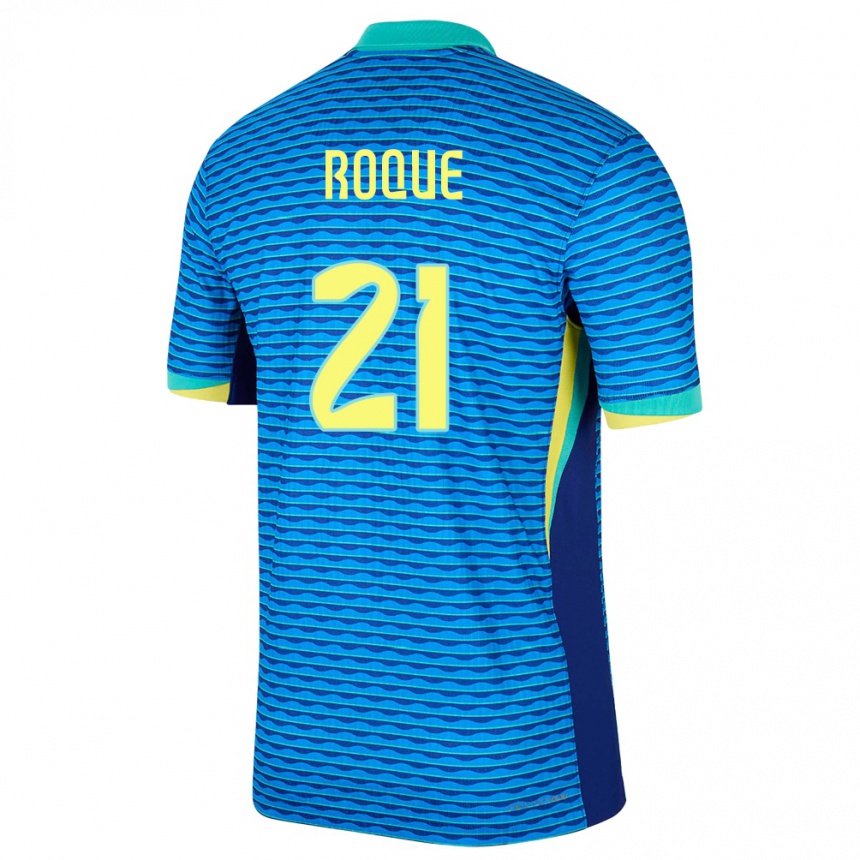 Niño Fútbol Camiseta Brasil Vitor Roque #21 Azul 2ª Equipación 24-26