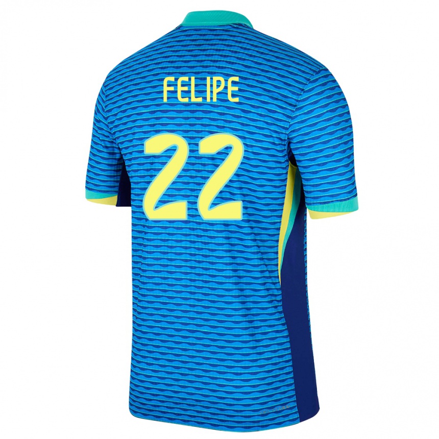 Niño Fútbol Camiseta Brasil Cayo Felipe #22 Azul 2ª Equipación 24-26